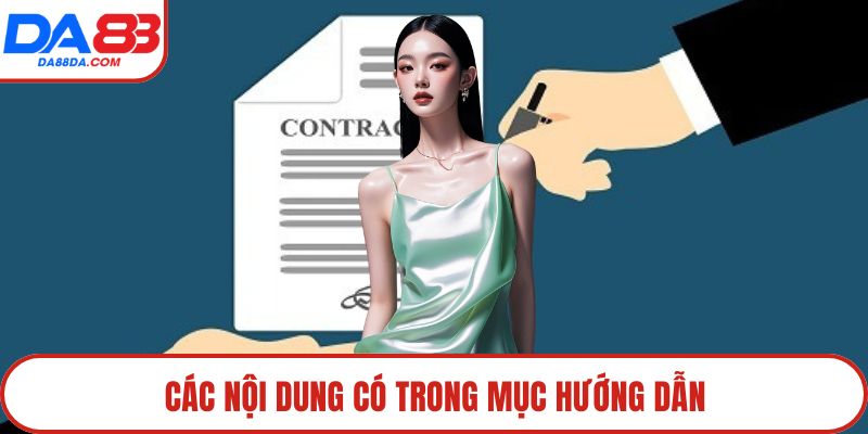 Các nội dung có trong mục hướng dẫn